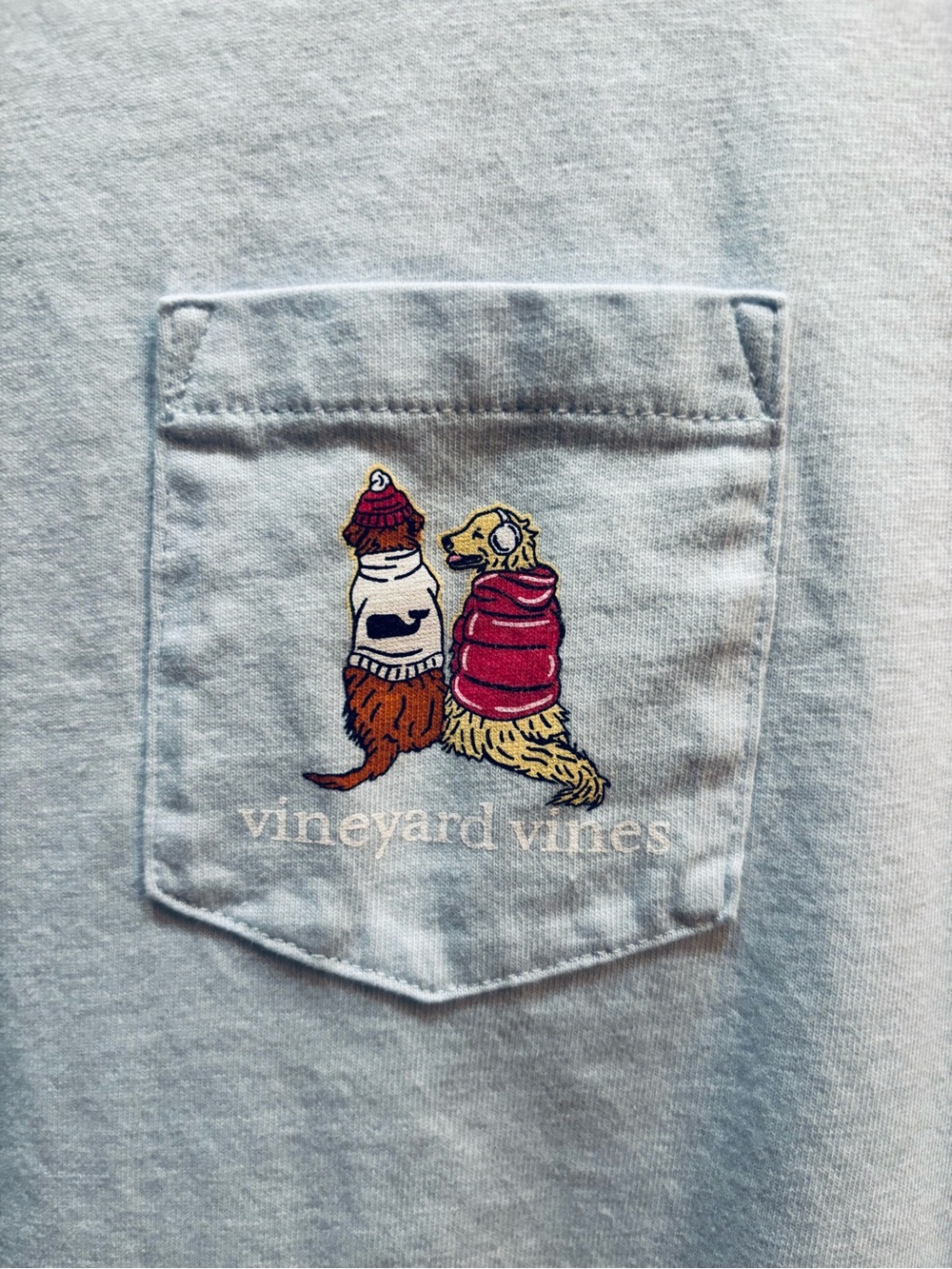 Vineyard Vines sunset ski puppies long sleeve pocket cotton t-shirt size medium - Picture 2 of 9